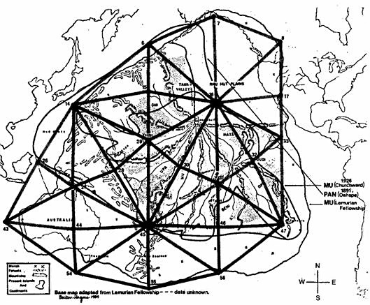 UVG superimposed on Lemurian Fellowship map